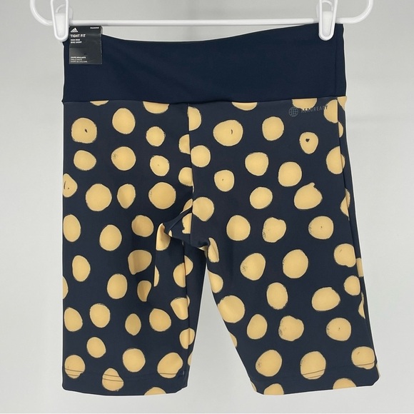 ADIDAS X FARM RIO PRINT BIKE SHORTS LEGEND INK ALMOST LIME HIGH RISE - Picture 4 of 13